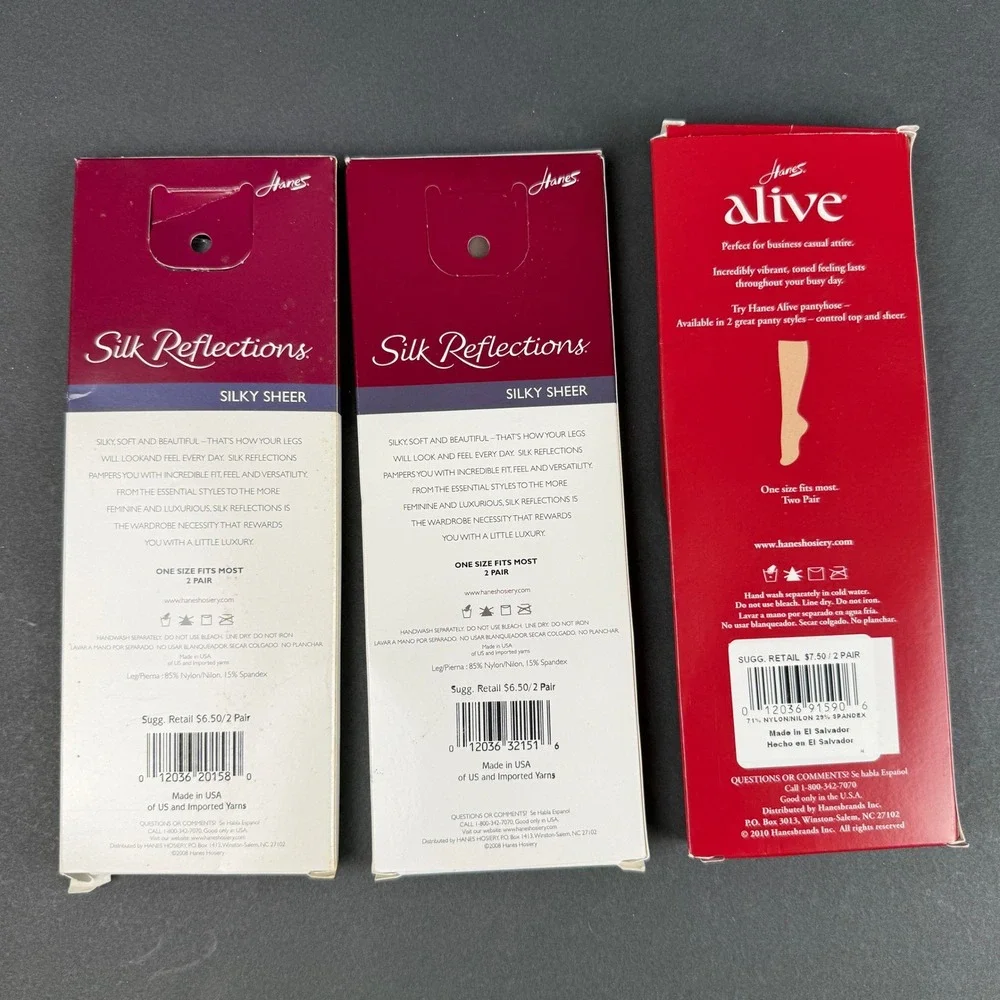 Hanes Knee High Hosiery Bundle Silk Reflections Alive Sheer Multi Color 6 Pairs